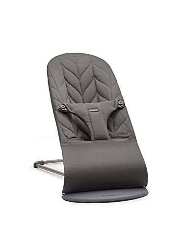 BABYBJÖRN Hamaca Bliss, Bastidor Gris Claro, Algodón, Acolchado Pétalo, Antracita